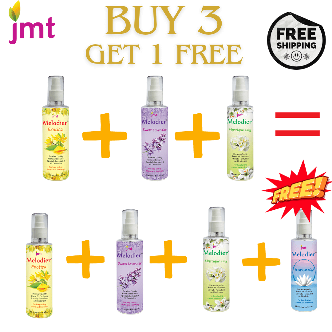Buy3, Get One Free - Pack of 4 x 200ml Melodier Room Air Freshener and A True Deodorizer