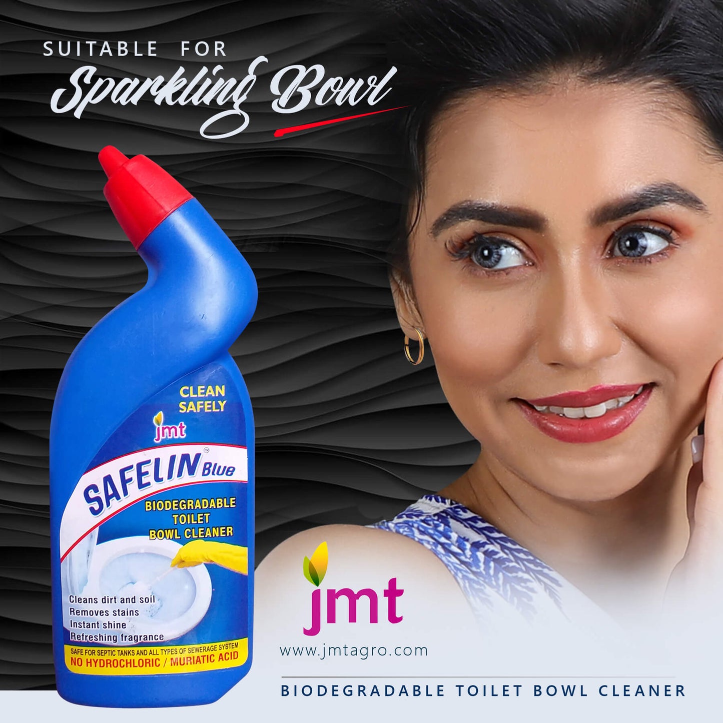 1500ml Eco-friendly Safelin Blue Toilet Bowl Cleaner 3x500ml +1500ml Chlorine Free Safelin Red Bathroom Cleaner 3x500ml + Free Shipping
