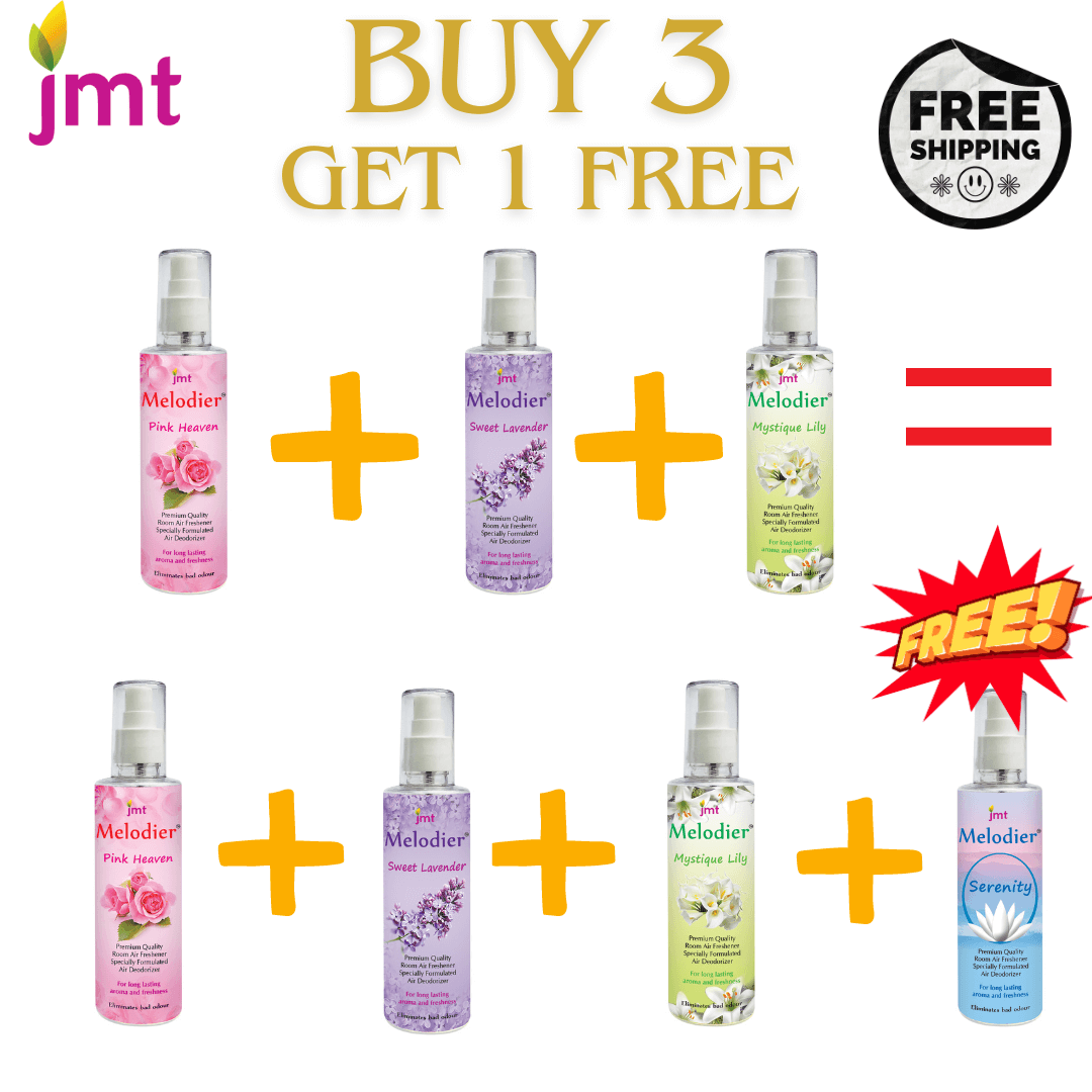 Buy Three, Get One Free - Pack of 4 x 200ml Melodier Room Air Freshener and A True Deodorizer