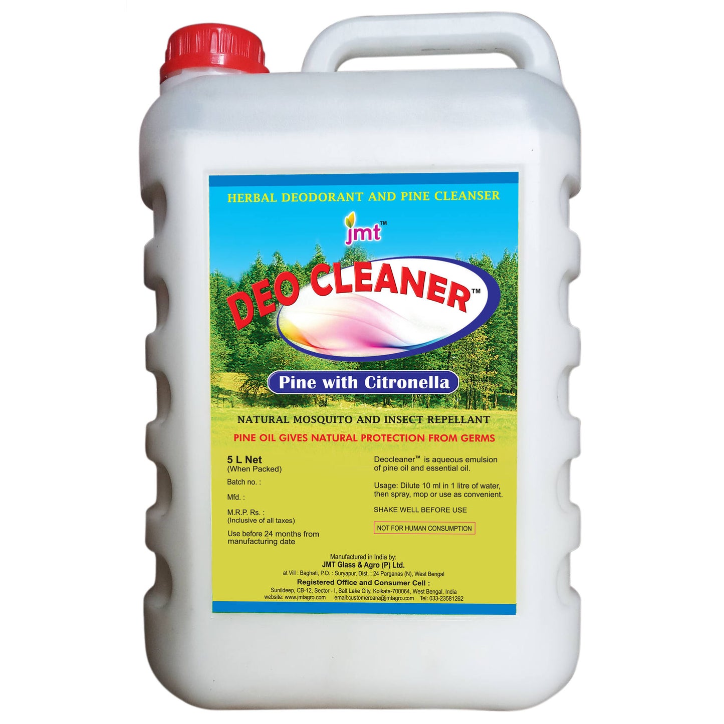 JMT Deo Cleaner Pine with Citronella  - Premium Quality Pine Based Perfumed Floor Cleaner with Additional Power of Citronella