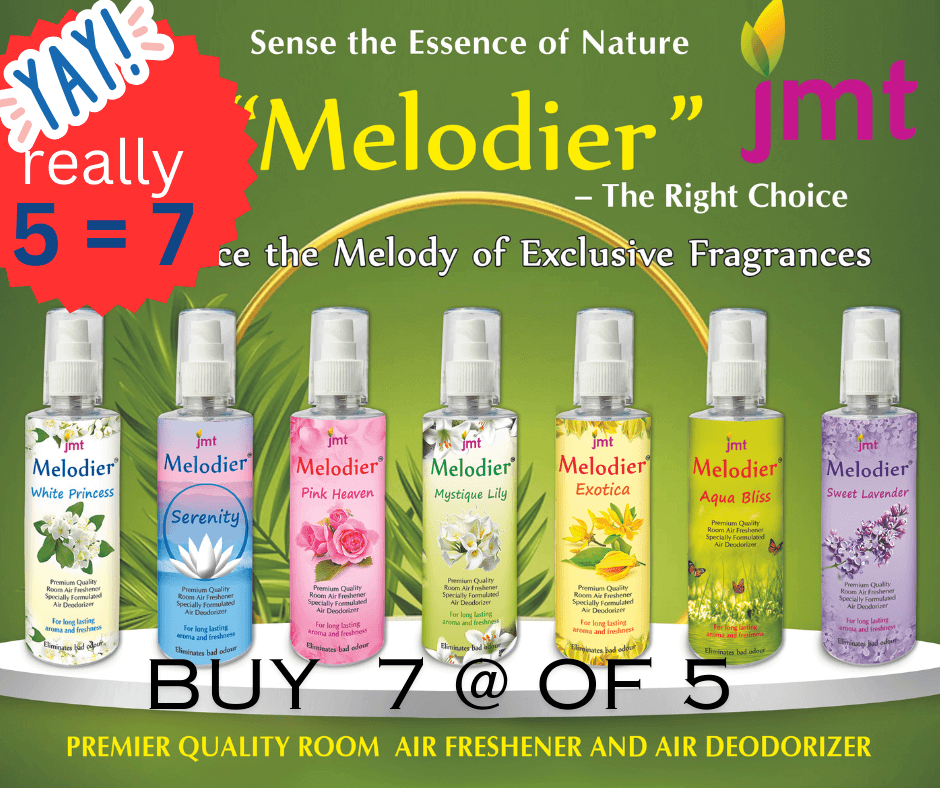 Buy 7 at the price of 5 - Pack of 7 x 200ml Melodier Room Air Freshener and A True Deodorizer