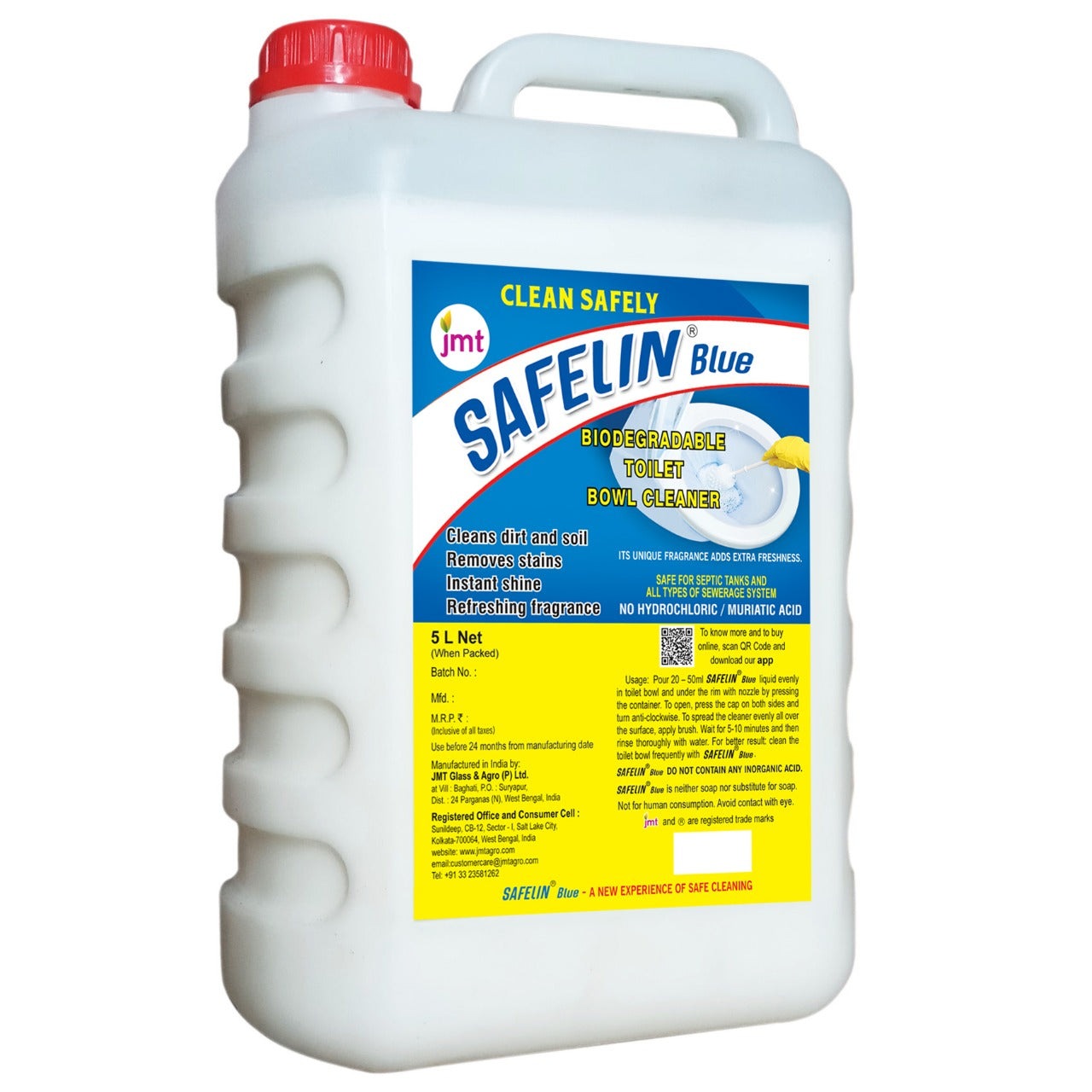 5L Safelin Blue Biodegradable Toilet Bowl Cleaner without Hydrochloric Acid