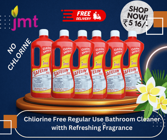 3000ml Safelin Red Chlorine Free Regular Use Bathroom Cleaner for All Types of Bathroom Floors, Tiles and Basins Pack of 6 x 500ml